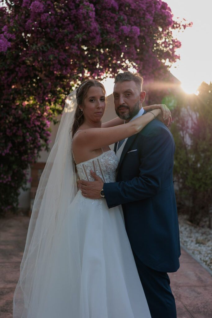 Fotografía de bodas en Hacienda Azahares al atardecer por Iván Pérez fotógrafo