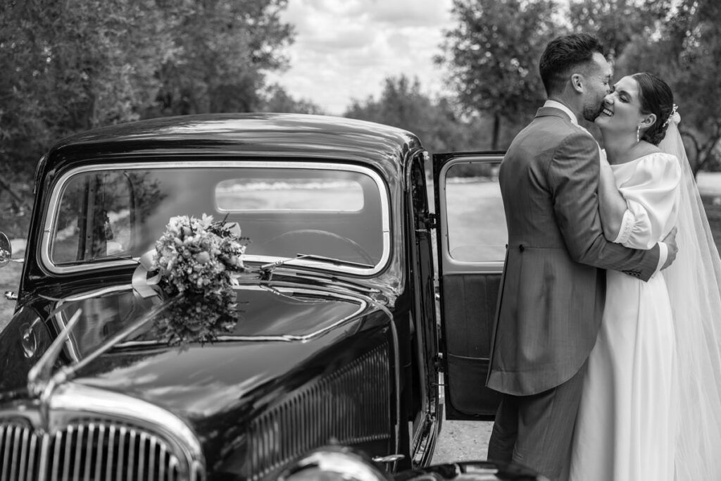 fotografías de boda en blanco y negro en Hacienda Trinidad en Sevilla
