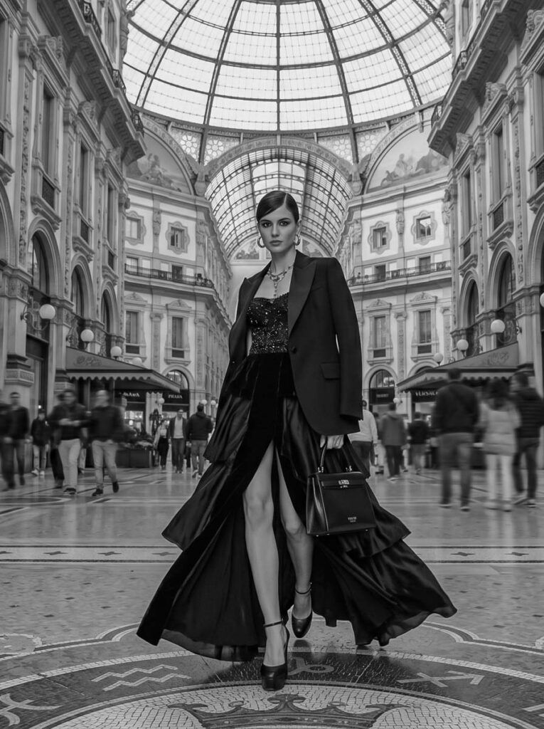 fotos increibles de modelos en la semana de la moda de Milán