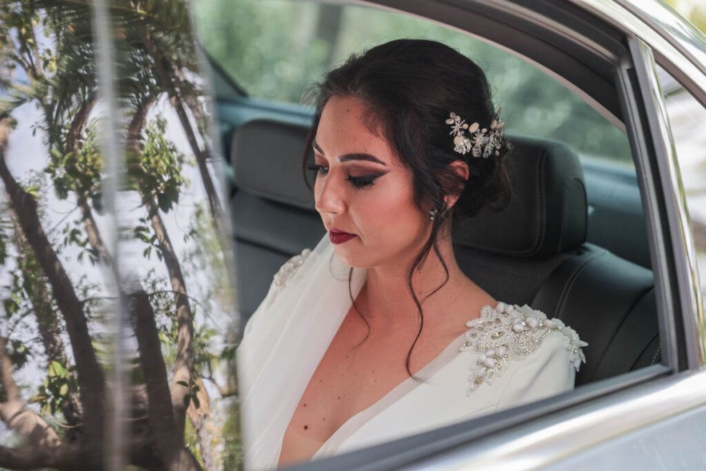 coche de novia en Hacienda Azahares